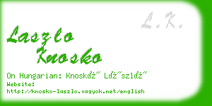 laszlo knosko business card